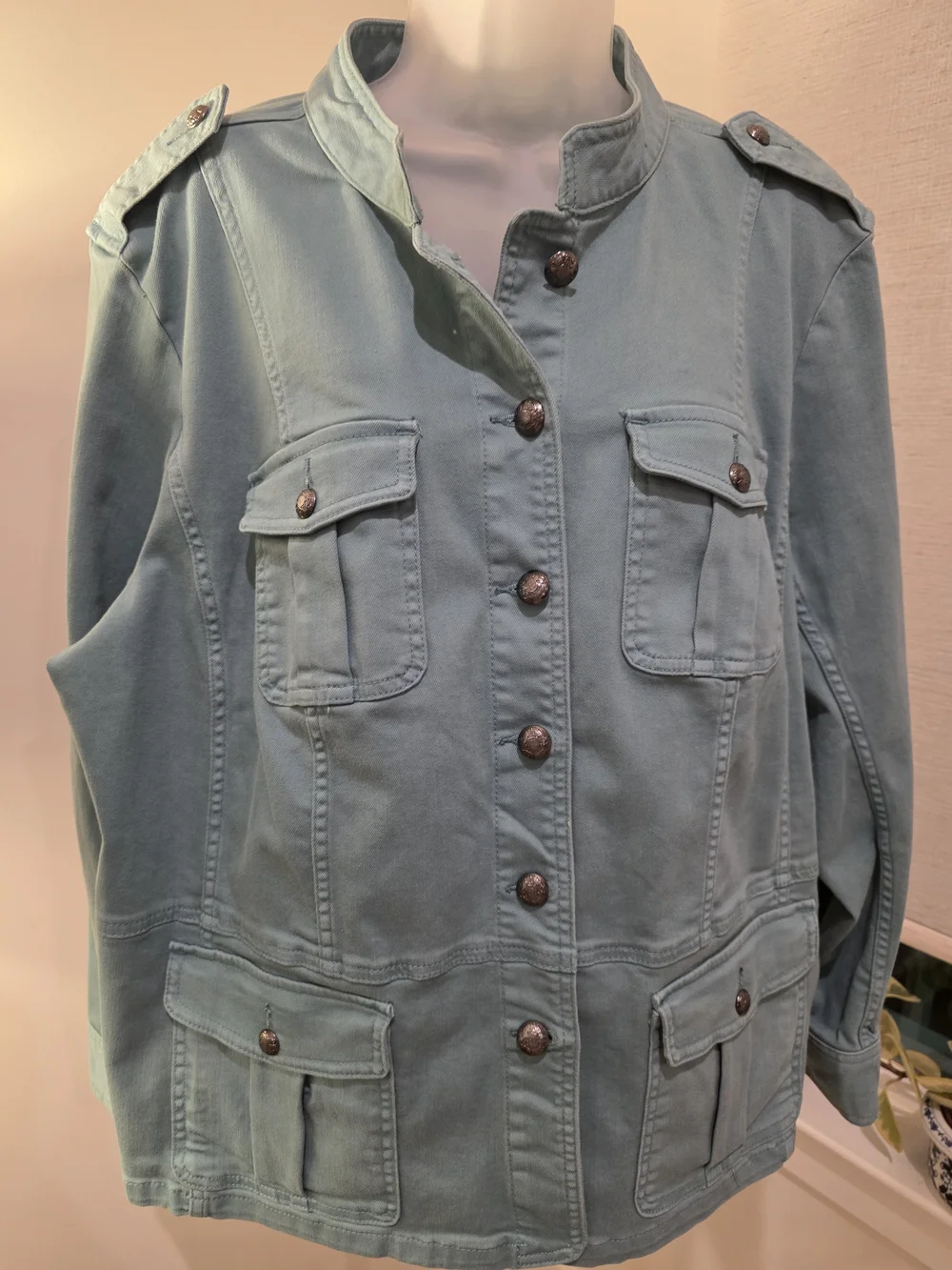 Talbots Utility Button-Front Jacket in Sage Green Size 2X - Picture 15 of 16